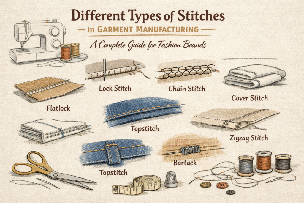 Different Types of Stitches in Garment Manufacturing: A Complete Guide for Fashion Brands