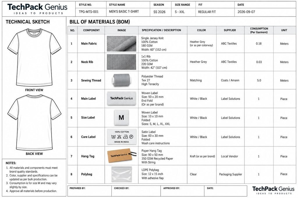 What Is a Tech Pack? 4 Bill of Materials