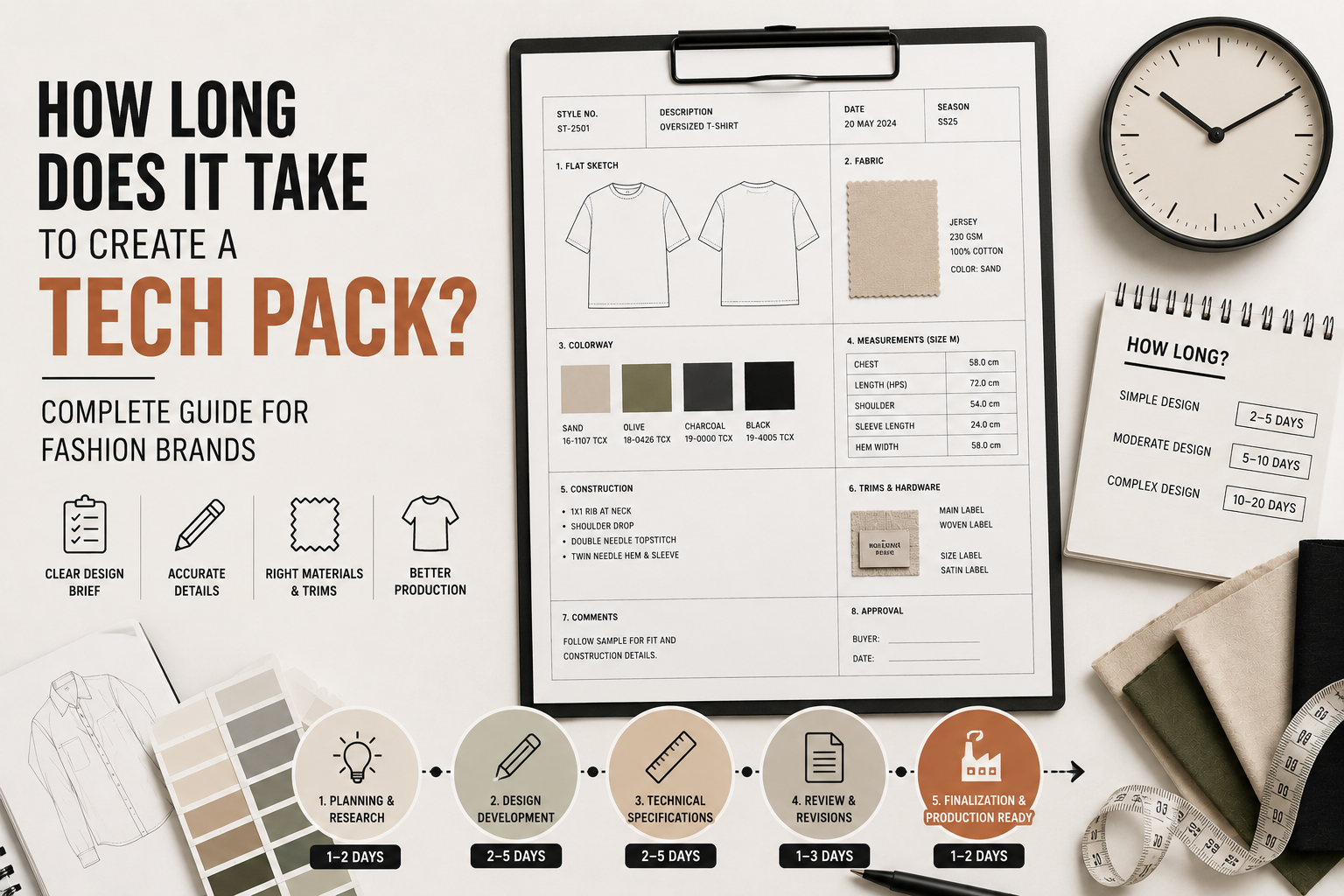 How Long Does It Take to Create a Tech Pack? Complete Guide for Fashion Brands