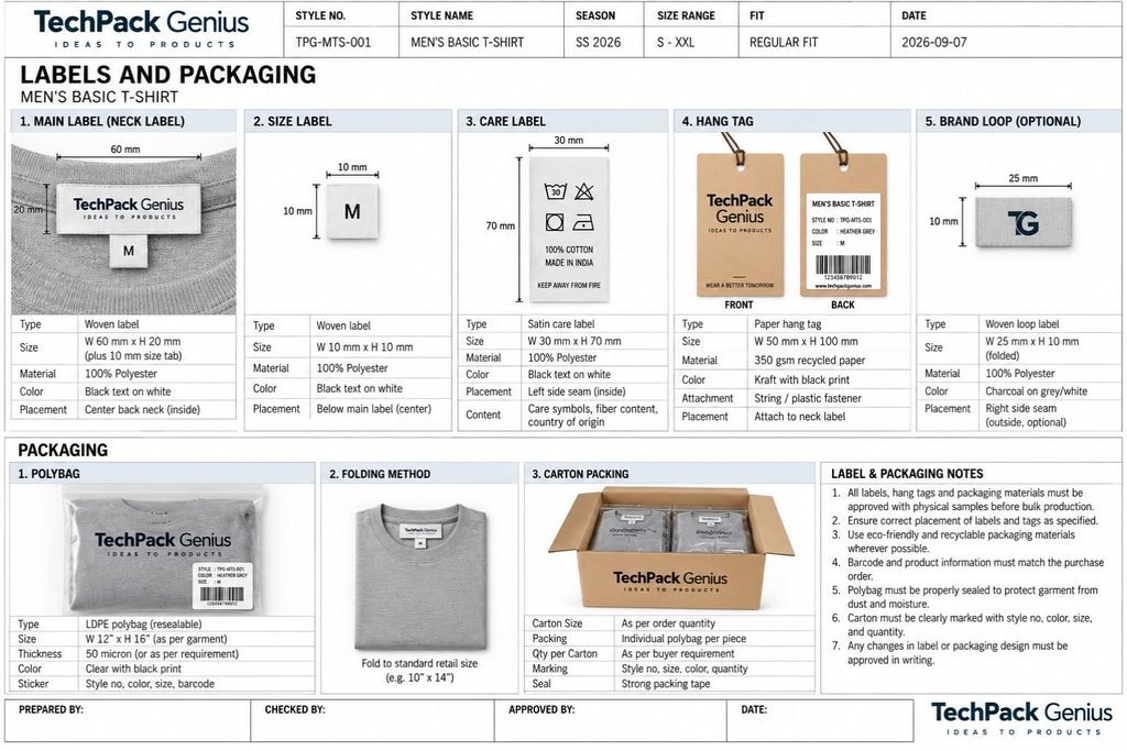 What Is a Tech Pack? 12 Labels and Packaging