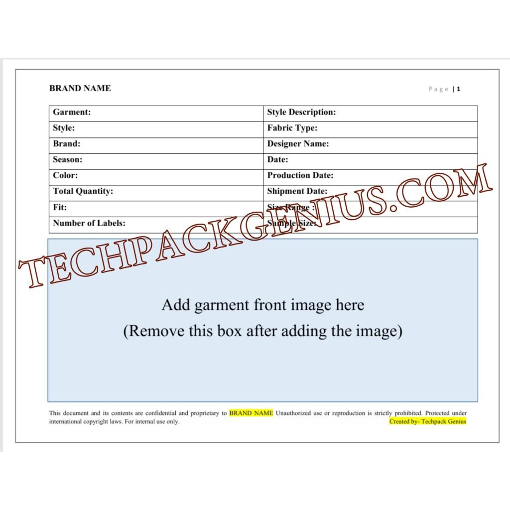 FULL TECH PACK TEMPLATE